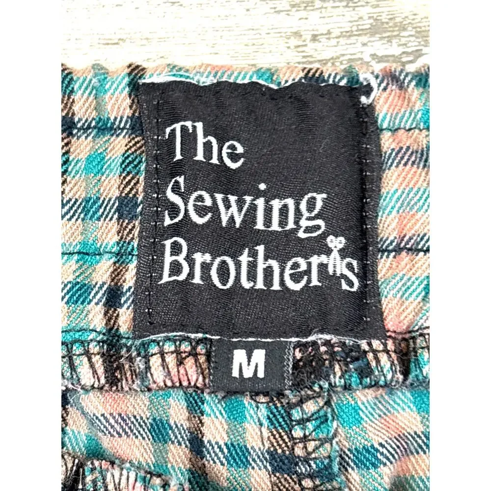 The Sewing Club Mens M Green Red Plaid Gentleman Track Pants Ukrainian Luxury